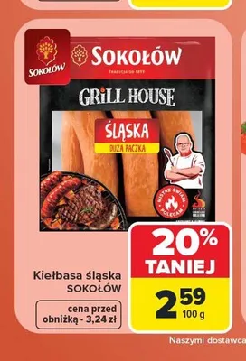 Kiełbasa śląska Sokołów Grill House promocja w Carrefour