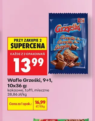 Wafle Grześki kakaowe promocja w Biedronka