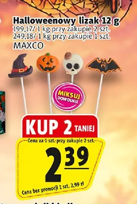 Halloweenowy lizak Maxco promocja w Prim Market