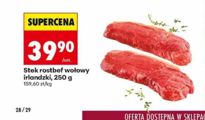 Stek rostbef wołowy irlandzki promocja w Biedronka