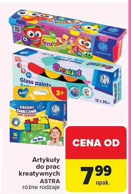 Artykuły do malowania kreatywnego ASTRA różne rodzaje promocja w Carrefour