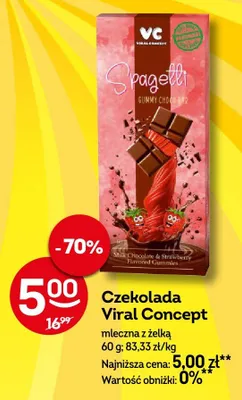 Czekolada mleczna z żelką Viral Concept Spagetti promocja w Żabka