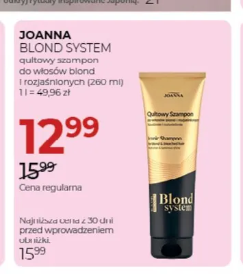 Kultowy szampon do włosów blond i rozjaśnionych Joanna Blond System promocja w Drogerie Jawa