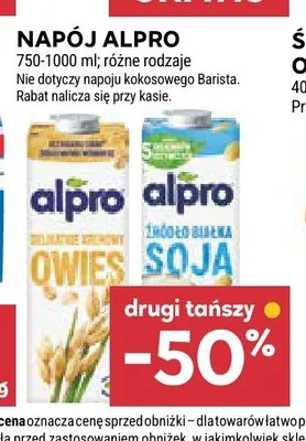 Napój owsiany Alpro promocja w Stokrotka