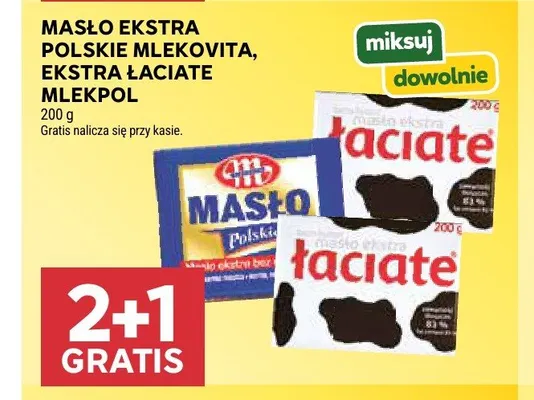 Masło ekstra Łaciate Mlekpol promocja w Stokrotka