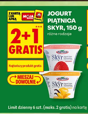 Jogurt Piątnica Skyr promocja w Biedronka