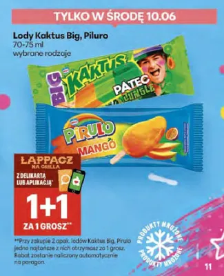 Lody Pirulo Mango promocja w Delikatesy Centrum