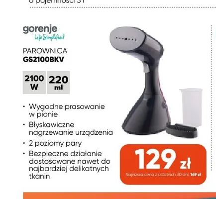 Parownica GS2100BKV Gorenje promocja w Max Elektro