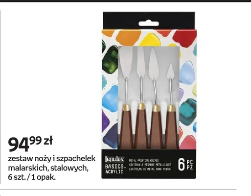 Zestaw noży i szpachelek malarskich stalowych Liquitex Basics promocja w Empik