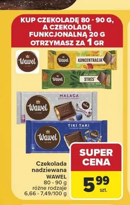 Czekolada nadziewana Koncentracja Wawel promocja w Carrefour Market