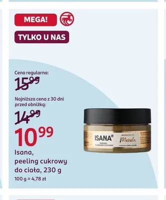 Isana peeling cukrowy do ciała promocja w Rossmann
