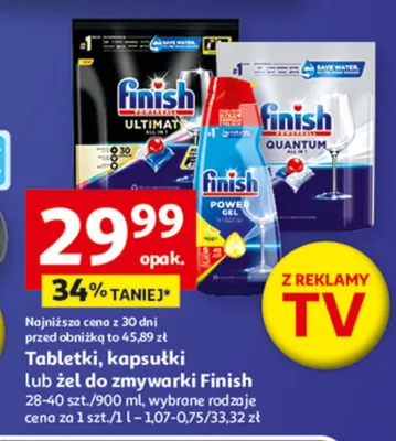 Tabletki, kapsułki lub żel do zmywarki Finish promocja w Auchan