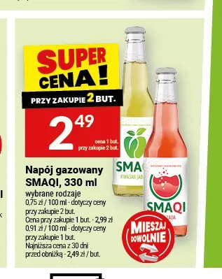 Napój gazowany Smaqi Kwaśne Jabłko promocja w Twój Market