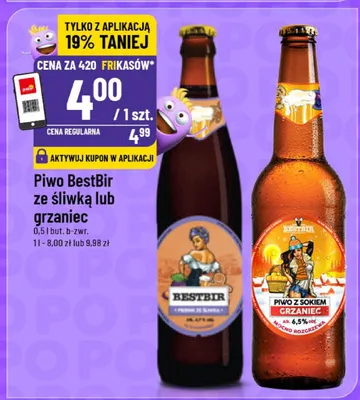 Piwo BestBir ze śliwką lub grzaniec promocja w POLOmarket