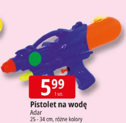 Pistolet na wodę Adar 25-34 cm, różne kolory promocja w Leclerc