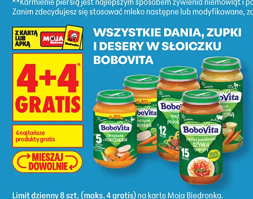 Danie pasta z pomidorami szynka i papryka BoboVita promocja w Biedronka