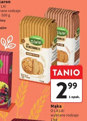 Mąka pełnoziarnista pszenna typ 1850 O la la! promocja w Intermarche