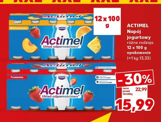 Napój jogurtowy Actimel wieloowocowy 12-pak promocja w Kaufland