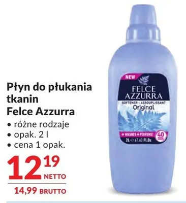 Płyn do płukania tkanin Felce Azzurra promocja w Makro