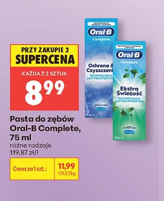 Pasta do zębów Oral-B Complete promocja w Biedronka
