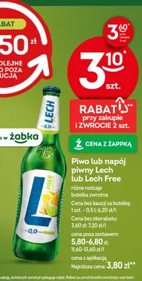 Piwo lub napój piwny Lech lub Lech Free promocja w Żabka