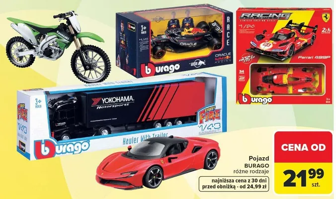 Pojazd Burago różne rodzaje promocja w Carrefour