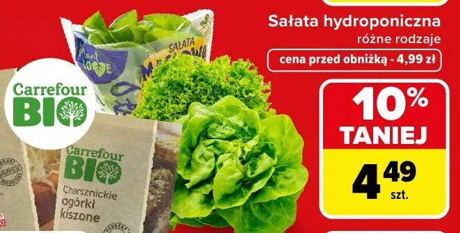 Ogórki kiszone bio promocja w Carrefour