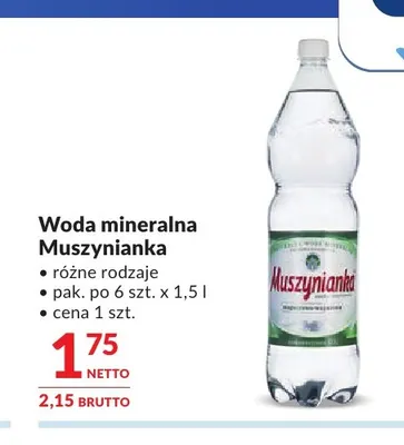 Woda mineralna Muszynianka promocja w Makro