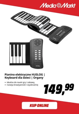 Pianino elektryczne HUSLOG | Keyboard dla dzieci | Organy promocja w Media Markt