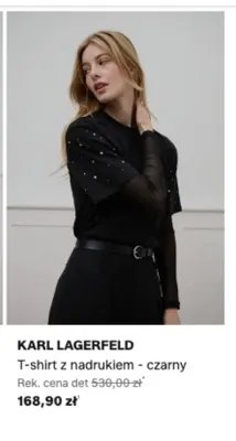 T-shirt z nadrukiem Karl Lagerfeld czarny promocja w Lounge by Zalando