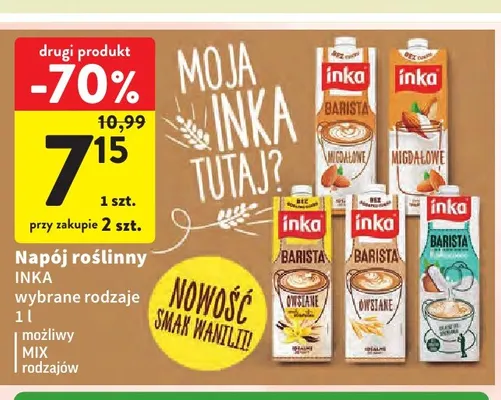 Napój roślinny Inka Barista migdałowe promocja w Intermarche