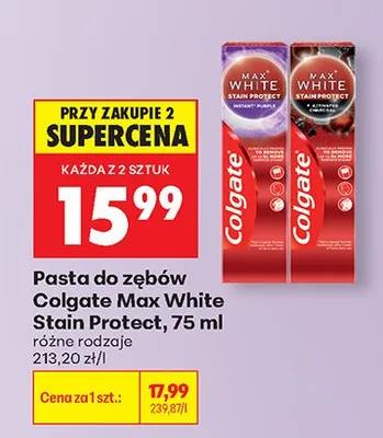 Pasta do zębów Max White Stain Protect  promocja w Biedronka