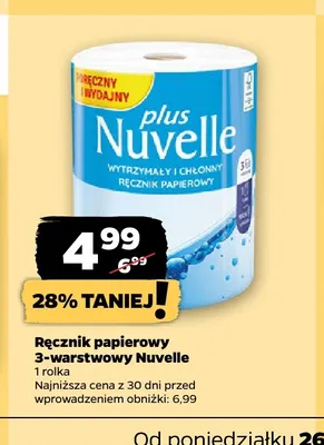 Ręcznik papierowy 3-warstwowy Nuvelle promocja w Netto