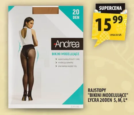 Rajstopy "Bikini modelujące" lycra 20den S, M, L promocja w Arhelan