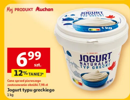Jogurt typu greckiego promocja w Auchan