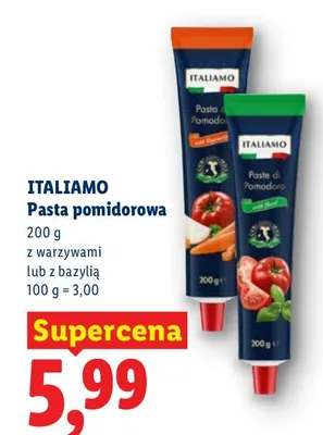 Pasta pomidorowa Italiamo z warzywami promocja w Lidl