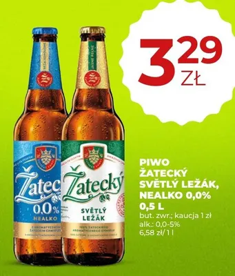 Piwo bezalkoholowe Žatecký Nealko 0,0% promocja w Duży Ben