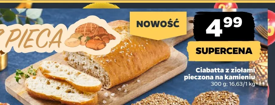 Ciabatta z ziołami pieczona na kamieniu promocja w Netto