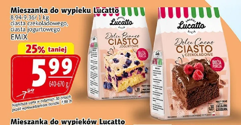Mieszanka do wypieku Lucatto promocja w Prim Market