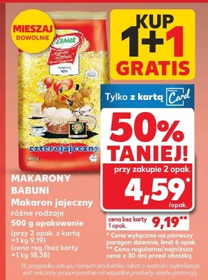 Makaron jajeczny różne rodzaje promocja w Kaufland