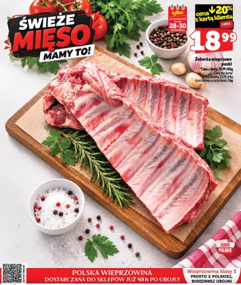 Żeberka wieprzowe paski promocja w TOPAZ