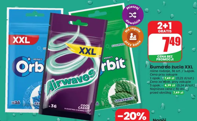 Guma do żucia Orbit Peppermint XXL promocja w Dino