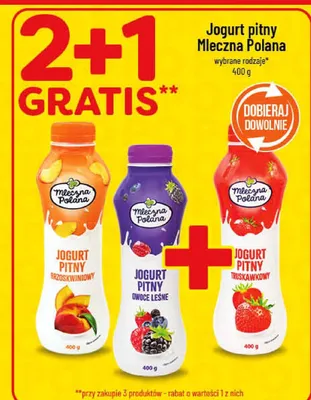 Jogurt pitny wybrane rodzaje promocja w POLOmarket
