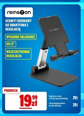 Uchwyt biurkowy do smartfona Reinston promocja w RTV EURO AGD
