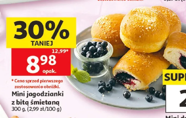 Mini jagodzianki z bitą śmietaną promocja w Auchan