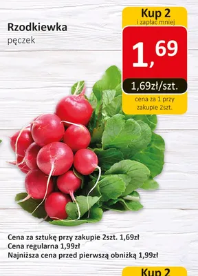 Rzodkiewka pęczek promocja w Market Point