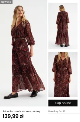 Sukienka maxi z wzorem paisley promocja w Top Secret