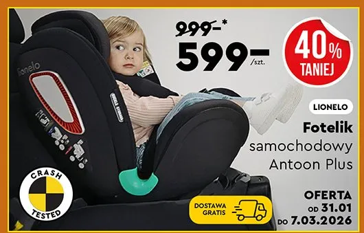 Fotelik samochodowy Antoon Plus promocja w Biedronka Home