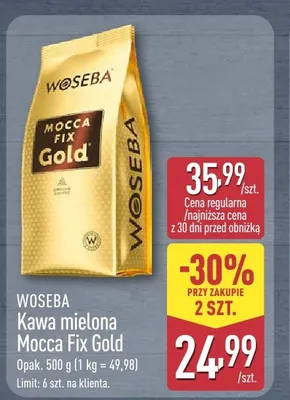 Kawa mielona Mocca Fix Gold WOSEBA promocja w Aldi