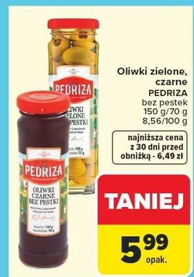 Oliwki zielone, czarne bez pestek promocja w Carrefour